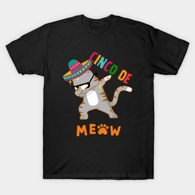 Cinco De Meow - cat lover T-Shirt by LENTEE